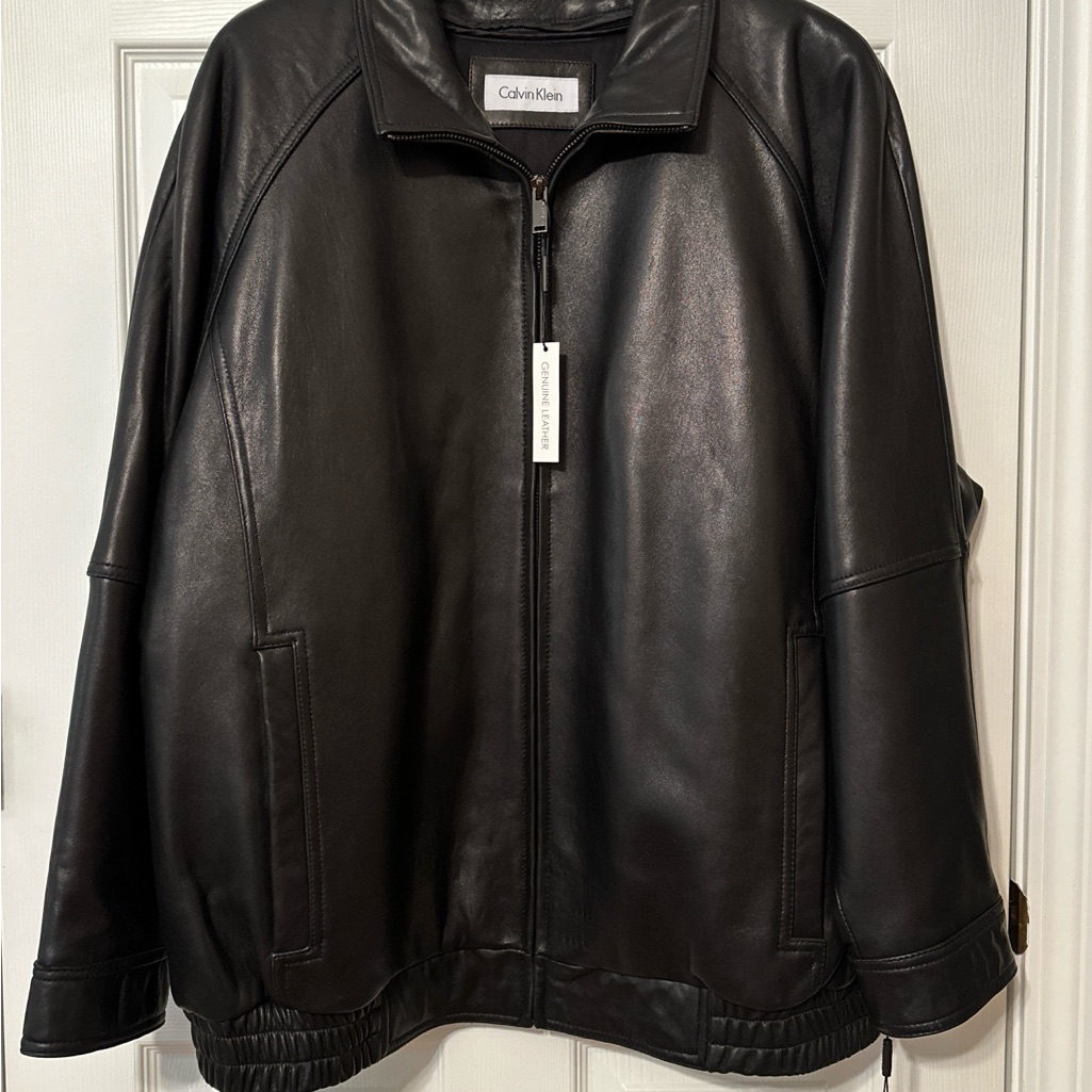 Calvin Klein Men's Black Leather Jacket